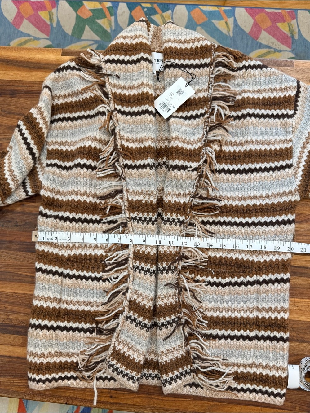 NWT - Kujten Zaina Cape Cashmere Cardigan in Camelot Brown - Medium - Picture 12 of 16